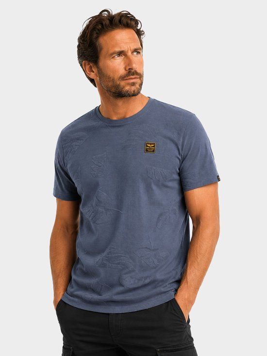 PME Legend Short Sleeve R-Neck Jacquard Jersey T-Shirt Green XXL