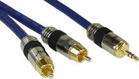 Panda Inline 0.5m 2x RCA/3.5mm Premium Bleu