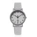 LGT JWLS LGT Quartz horloge zilverkleurig met witte leren band en witte wijzerplaat