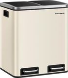 SONGMICS Afvalscheidingssysteem – 2 compartimenten – 2x15L – Zandbeige/Inktzwart