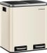 SONGMICS Afvalscheidingssysteem – 2 compartimenten – 2x15L – Zandbeige/Inktzwart
