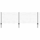 vidaXL Gaashekwerk met paal 10 x 0,8 m PVC-Coated Staal Grijs Mesh