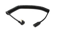 System-S USB 3.1 Type-C Kabel 100 cm Stekker naar Bus 5 Gbit/s Spiraal U Turn 180° Hoek Adapter