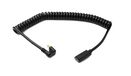 System-S USB 3.1 Type-C Kabel 100 cm Stekker naar Bus 5 Gbit/s Spiraal U Turn 180° Hoek Adapter