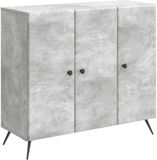 vidaXL Dressoir Betongrijs 89 x 34,5 x 80 cm Bewerkt hout