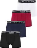 Felix Hardy Boxer - Boxershort Multipack 4 Pack - Heren - 97% Katoen - Zwart-Navy-Rood-Wit - M