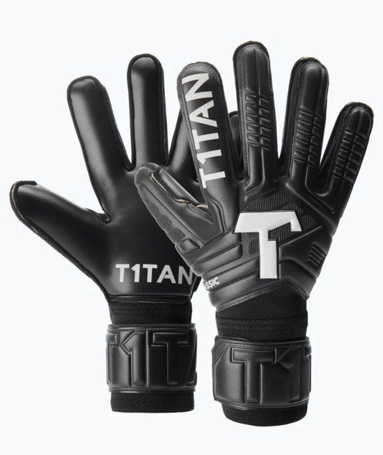 T1TAN Classic 1.0 Black-Out Keepershandschoenen - Maat 11 - Zwart/Wit - Zonder Fingersave - Voetbal - Kinderen en volwassenen