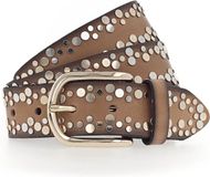 Vanzetti Studded riem leer - Bruin - 110 cm - Dames