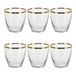 KASANOVA Set van 6 groene waterglazen 365 ml met glanzende gouden rand