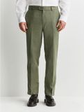 Next - Heren - Elegante broek van gestructureerd linnenmengsel, standaard taps toelopende pasvorm - Groen