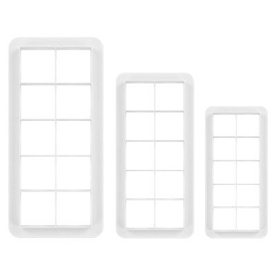 PME Geometrische Multi-Uitsteker Vierkant Set/3 - Wit - Kunststof