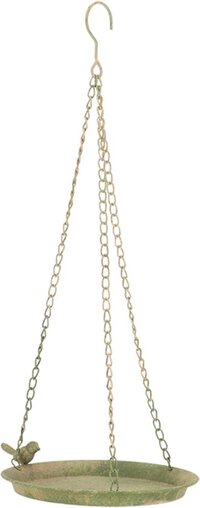 Esschert Design Vogelbad Hangend Verweerd Groen - Vogelbad voor Vogels - Metaal - Groen