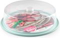 PlasticForte Taartdoos - 32 x 9,5 cm - transparant - mintgroene bodem