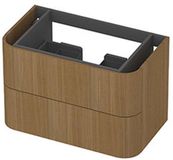 INK - Afgeronde Onderkast Fineer 2 Laden Softclose Tbv Grepen - 800x450x520 Mm - Light Veneer