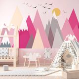 Ambiance Sticker Kinderstickers van Scandinavische bergen van Martika, 120 x 180 cm