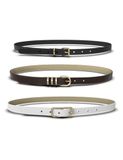 PIECES Riem 'PCPIA' donkerbruin / zwart / wit