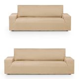 Eysa Luz Bankovertrek, elastisch, dubbelpak voor 3 + 2-zits, beige