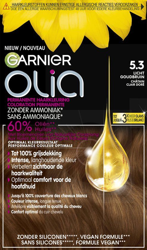 Garnier Olia 5.3 Licht Goudbruin - Permanente Haarkleuring Zonder Ammoniak