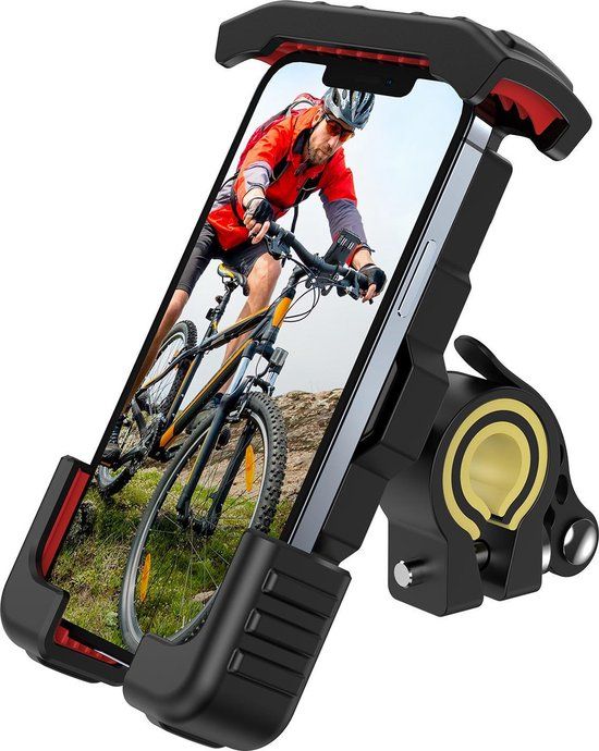 JOYROOM Verstelbare Telefoonhouder Fiets - Geschikt voor iPhone en Samsung - Zwart/Rood