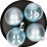 Decoris kerstballen - 16x st - lichtblauw - D10 cm - glas - kerstversiering