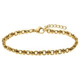 Lucardi - Dames Stainless steel goldplated schakelarmband - Staal - Goudkleurig - 19.50 cm