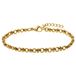 Lucardi - Dames Stainless steel goldplated schakelarmband - Staal - Goudkleurig - 19.50 cm