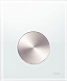 Tece TECEloop - Urinoir bedieningsplaat, wit glas/geborsteld roestvrij staal