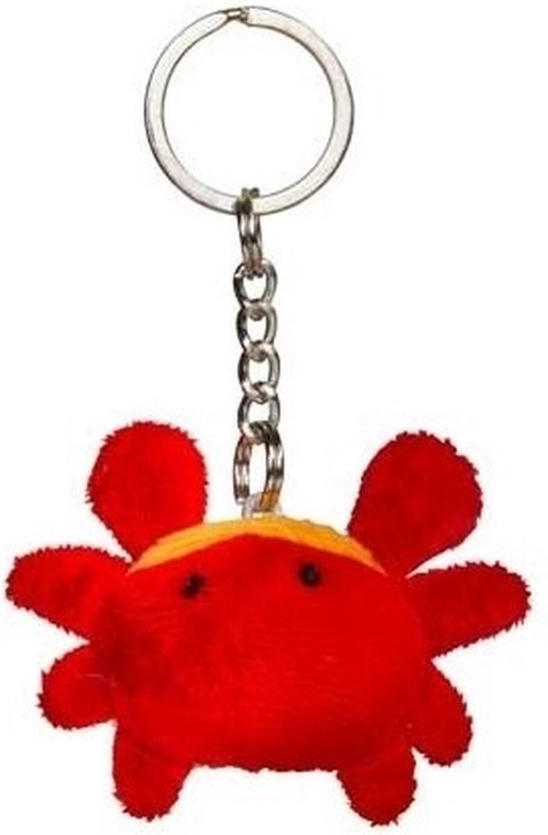 Nature Planet Pluche krab sleutelhanger knuffel 6 cm - Speelgoed dieren sleutelhangers