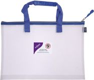 Snopake 15871 A4+ EVA Mesh projectboekentas met hoge capaciteit en zacht handvat Helderblauw PVC-vrij weekmaker Gratis verpakking van 1