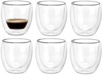 Vivalto Dubbelwandige Koffieglazen/Theeglazen - 6x stuks - Borosilicaat glas - 246 ml
