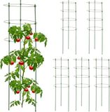Relaxdays Plantensteun set van 6 - 90 cm hoog - tomatensteun - groen