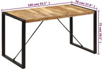 vidaXL Eettafel 140x70x75 cm massief mangohout