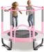 VEVOR Mini Trampoline Kids Indoor Training Rebounder met Net 1545mm Roze
