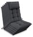 Beautissu Sun-HL, set de 5 coussins de jardin, 120x50x8 cm, anthracite