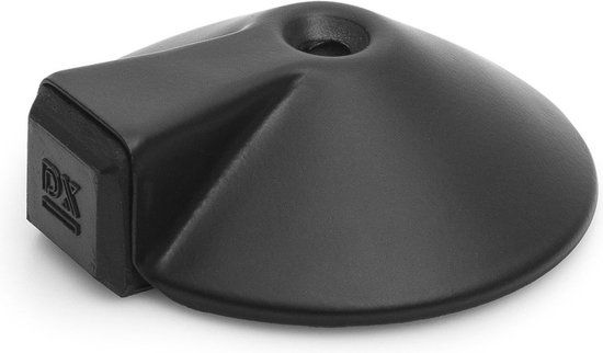 Dulimex Deurstopper/deurbuffer - 1x - D85mm - inclusief schroeven - RVS - zwart