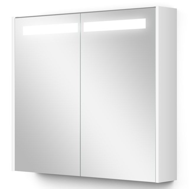 Maxaro Spiegelkast Met Verlichting Modulo 80x70cm Hoogglans Wit