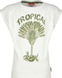 Vingino Halia Meisjes T-shirt Korte Mouw Katoen Wit Maat 140