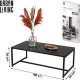 Meubel31 - Zwarte Metalen Salontafel - Rechthoek - 100x50x36cm