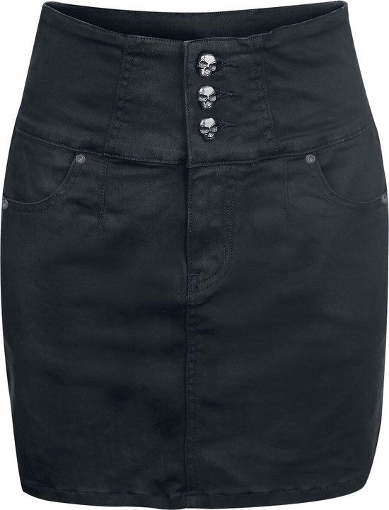 Rock Rebel by EMP Zwarte minirok met hoge taille - Dames - XS