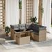 Maison Exclusive - Ensemble de meubles de jardin 6 pièces avec canapé et coussins, beige, en polyrotin