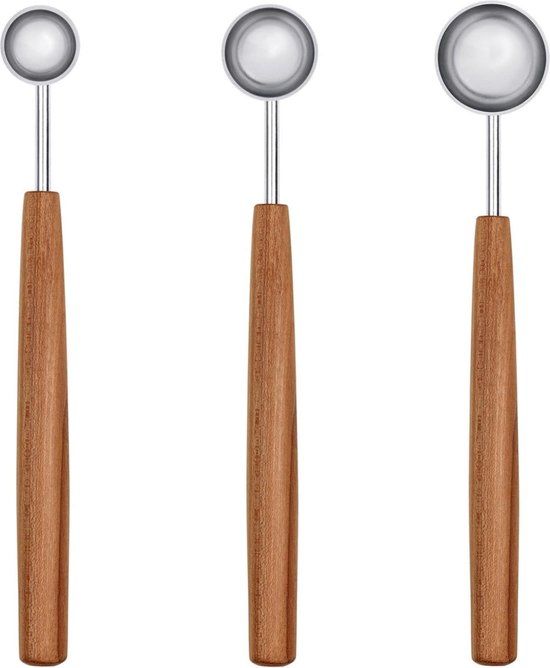 Triangle Sense Maatlepelset - RVS met Pruimenhout - 1.25 tot 5 ml