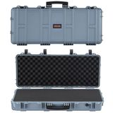 VEVOR Harde koffer voor lange geweren, met slot en voorgesneden schuim, 4-laags, oprolbaar, waterdicht conform IP67, stofdicht, 978 x 420 x 173 mm, grijs, voor vlieg- en treinreizen
