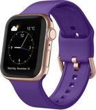 By Qubix - Soft siliconen bandje met gespsluiting - Paars - Geschikt voor Apple Watch 44mm / 45mm / 46mm / 49mm