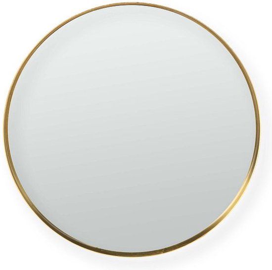 vtwonen Ronde Spiegel - 30cm - Goud - Metaal - Wandspiegel - Modern