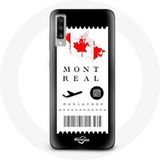 Maniacase Hoesje voor Samsung Galaxy A70 Vliegticket Montreal Canada