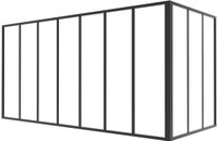 Vente-unique Hoekraam werkplaats in gepoedercoat aluminium - L210 x B90 x H105 cm (B x H) - Zwart - BAYVIEW