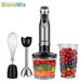 Mixeur plongeant avec hachoir - HB1200 - 1200 W - 6 vitesses - Tige de mixage en inox - Lame à 4 lames - 0,8–1,1 litre - Prise UE