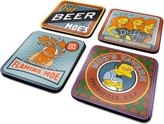 Pyramid International The Simpsons - Moes Tavern 4 Onderzetters Set