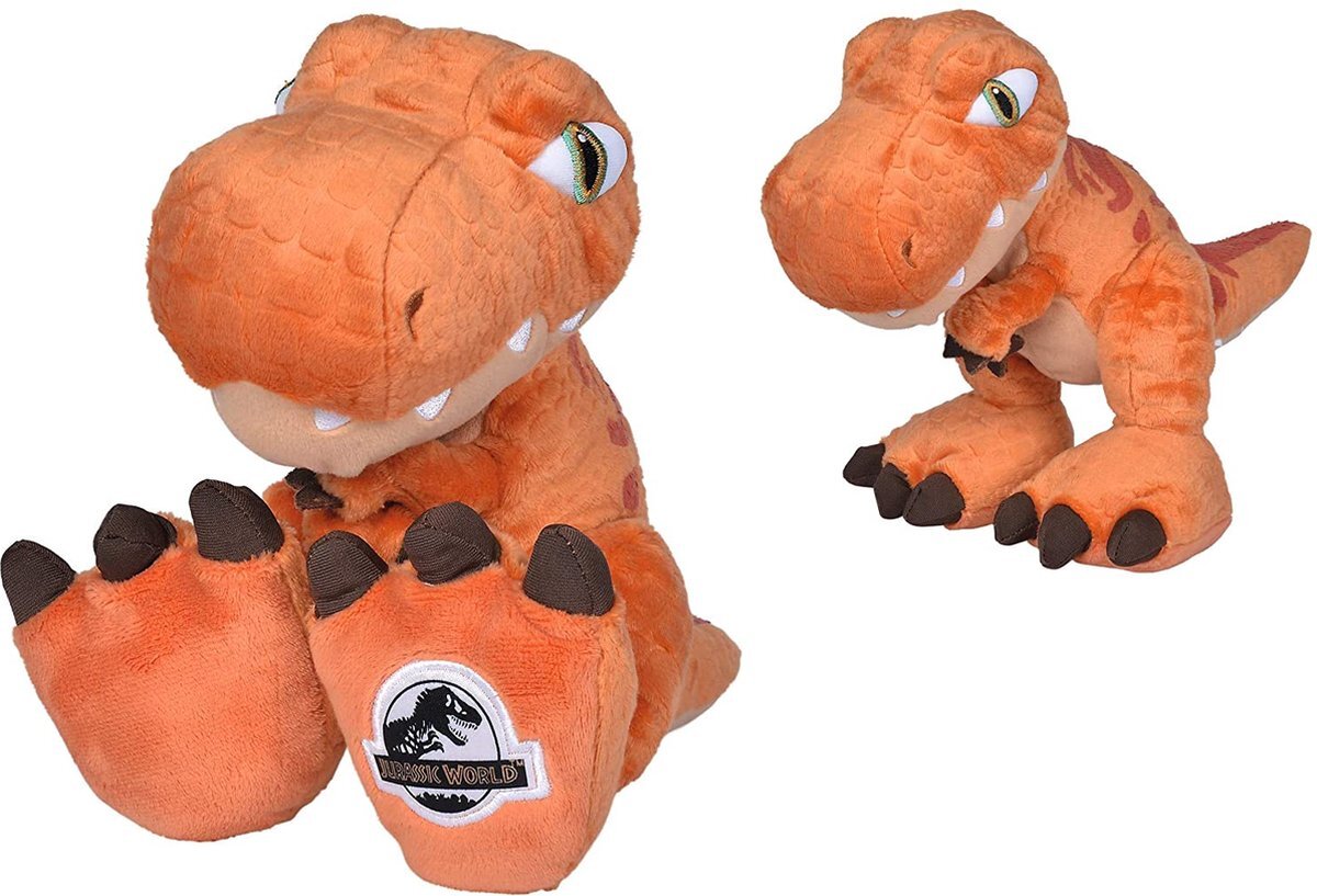 simba Universal - Jurassic World T-Rex - Dinosaurus - 46 cm - Pluche - Oranje - Alle Leeftijden - Knuffel