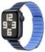Wigento Apple Watch SE 2023 44mm tweekleurig magnetisch polsband blauw